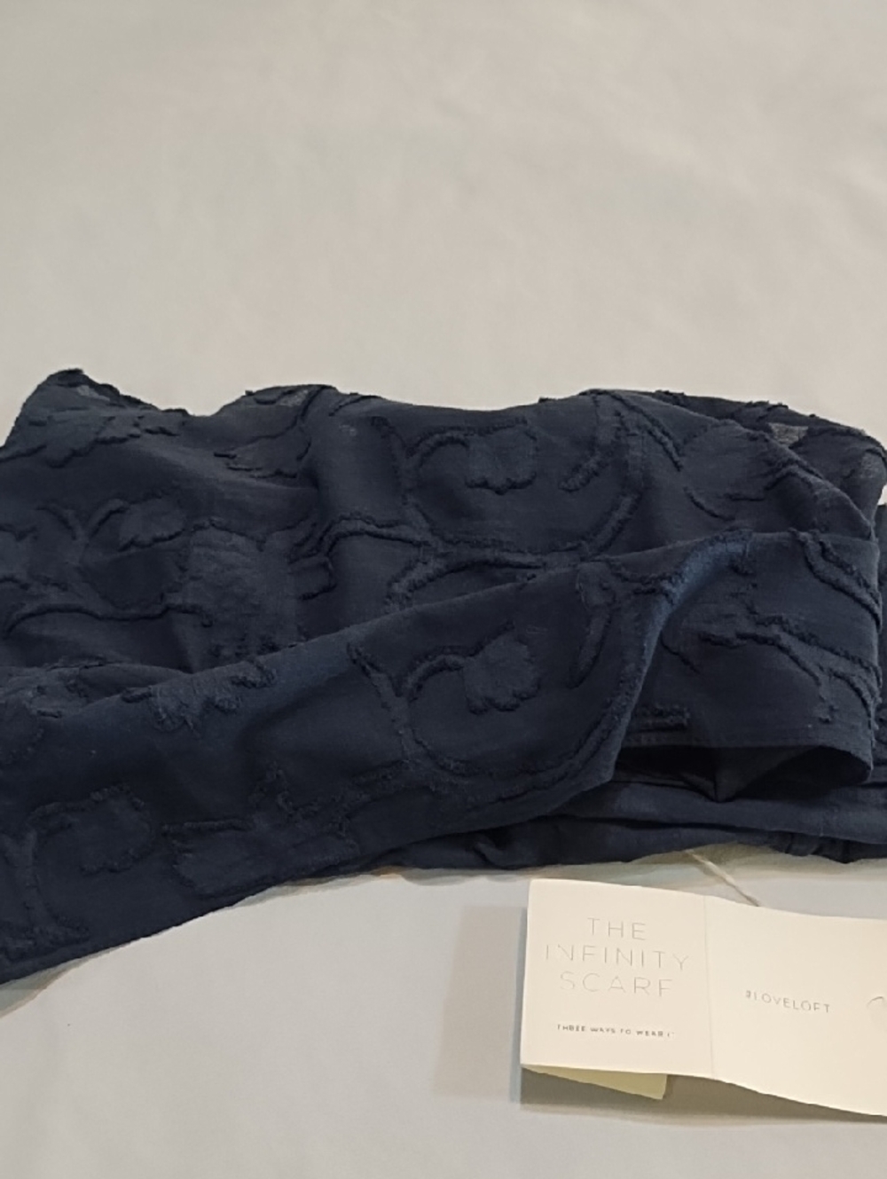 LOFT Navy Textured Infinity Scarf